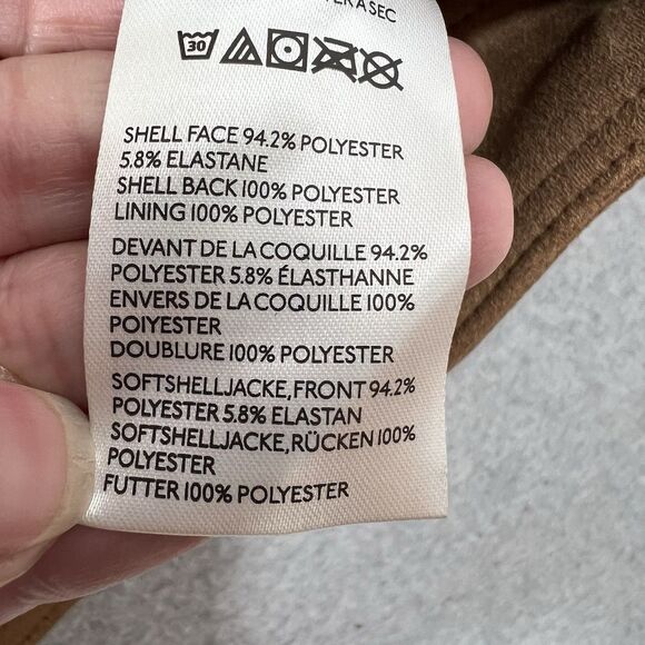 Mauve Vegan Suede Trucker Jacket Womens XL Honey Caramel Gold Buttons - Picture 11 of 16